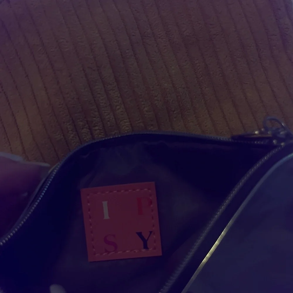 X2 Ipsy Bags - Holographic & Velvet Red and yellow with skincare deluxe samples
